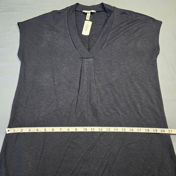 Soma Black Tunic Shirt Soft Slub Terry Straight Stretch NEW $69 Women Size M Top - Picture 5 of 7